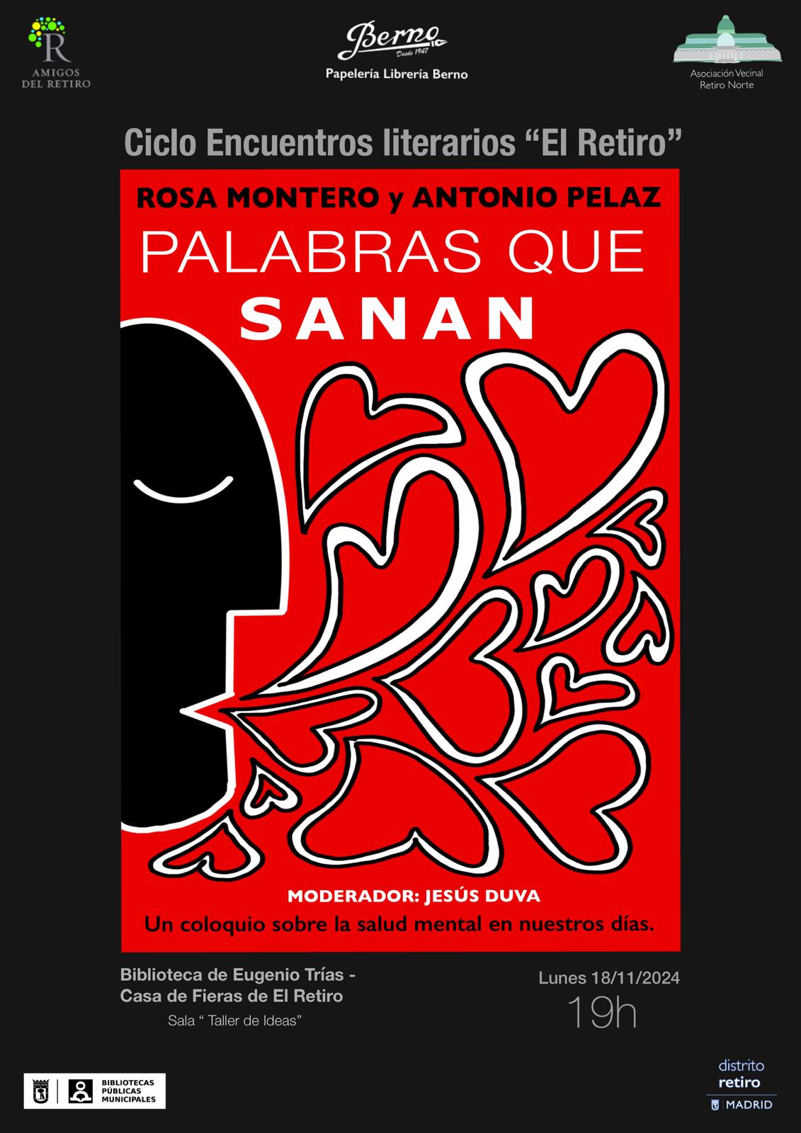 Encuentro Literario El Retiro Papelería Berno — cartel Rosa Montero