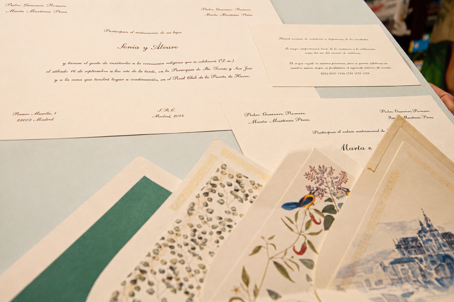 Invitaciones de boda personalizadas Berno Madrid